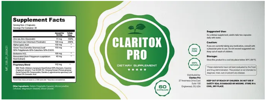 Claritox Pro Supplement Facts